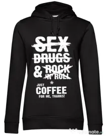 Hoodie dama cu gluga Just coffee for me Negru