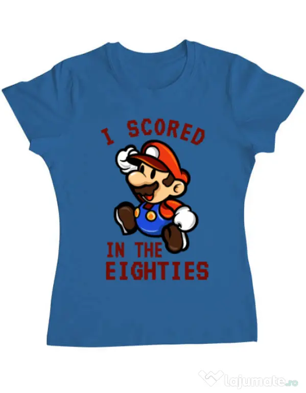 Tricou ADLER dama I scored in the eighties Albastru azuriu