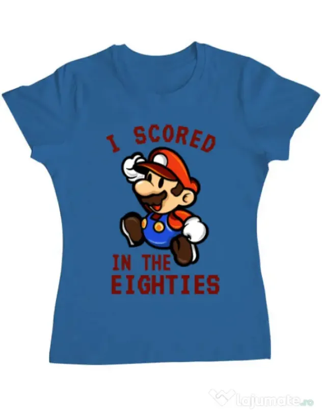 Tricou ADLER dama I scored in the eighties Albastru azuriu