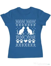 Tricou ADLER dama Meow purr Albastru azuriu