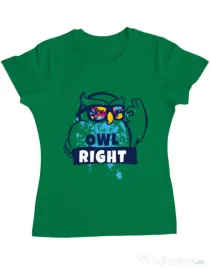 Tricou ADLER dama Owl right Verde mediu