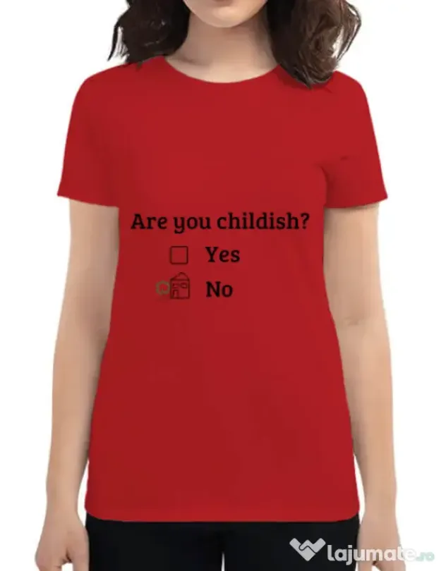 Tricou ADLER dama Are you childish Rosu