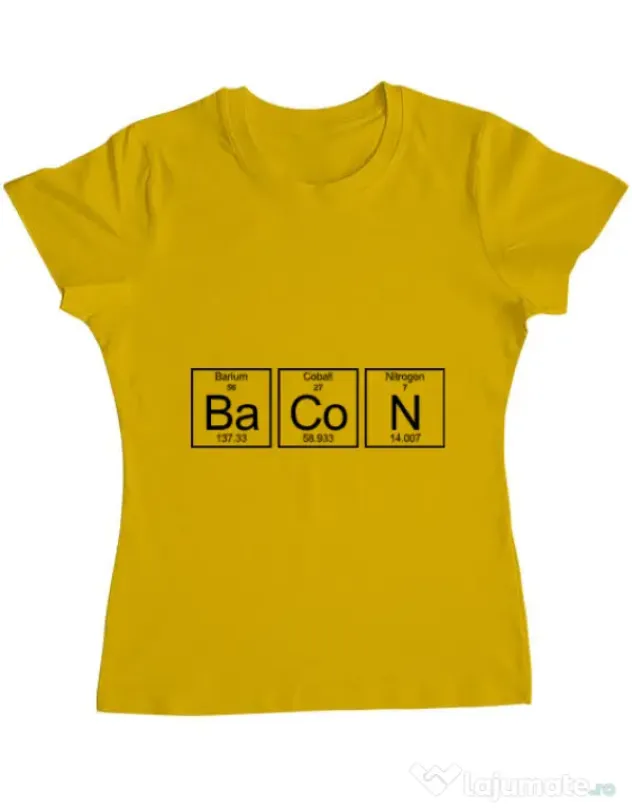 Tricou ADLER dama Bacon formula Galben