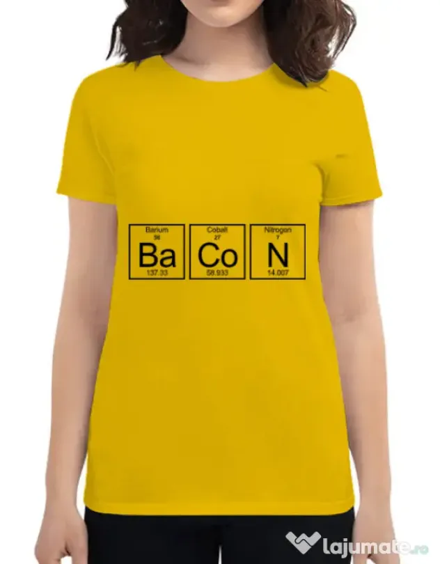 Tricou ADLER dama Bacon formula Galben
