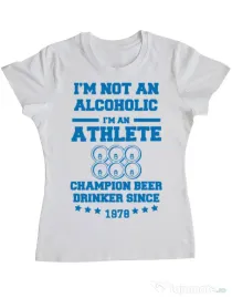 Tricou ADLER dama Beer champion Alb