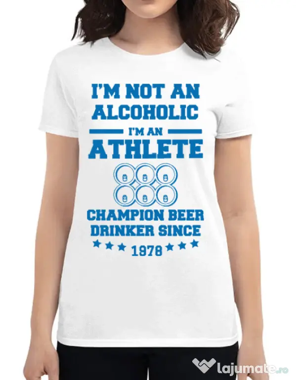 Tricou ADLER dama Beer champion Alb