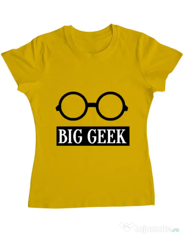Tricou ADLER dama Big geek Galben