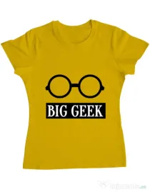 Tricou ADLER dama Big geek Galben