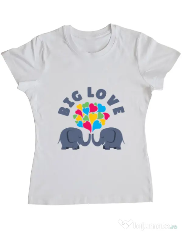 Tricou ADLER dama Big love Alb
