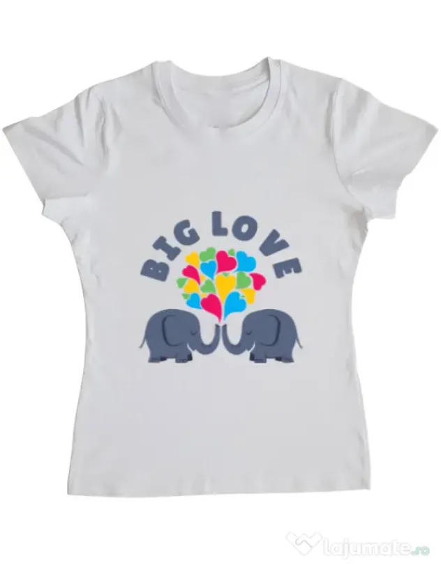 Tricou ADLER dama Big love Alb