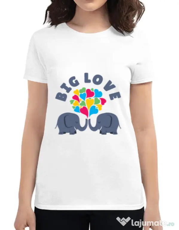 Tricou ADLER dama Big love Alb