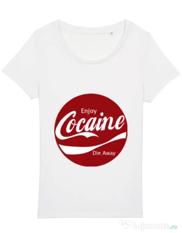 Tricou STANLEY STELLA dama Enjoy cocaine Alb