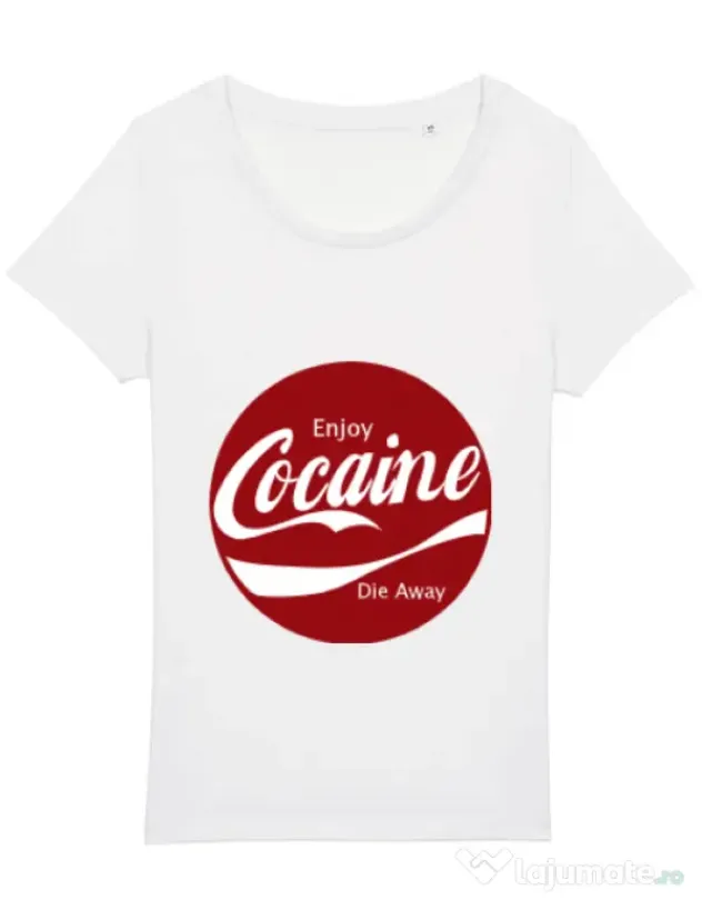 Tricou STANLEY STELLA dama Enjoy cocaine Alb