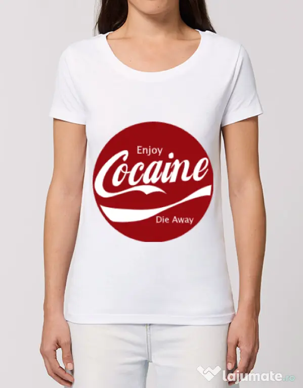 Tricou STANLEY STELLA dama Enjoy cocaine Alb
