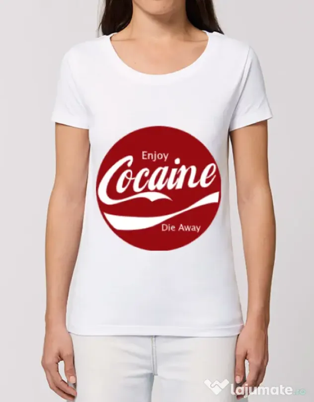 Tricou STANLEY STELLA dama Enjoy cocaine Alb