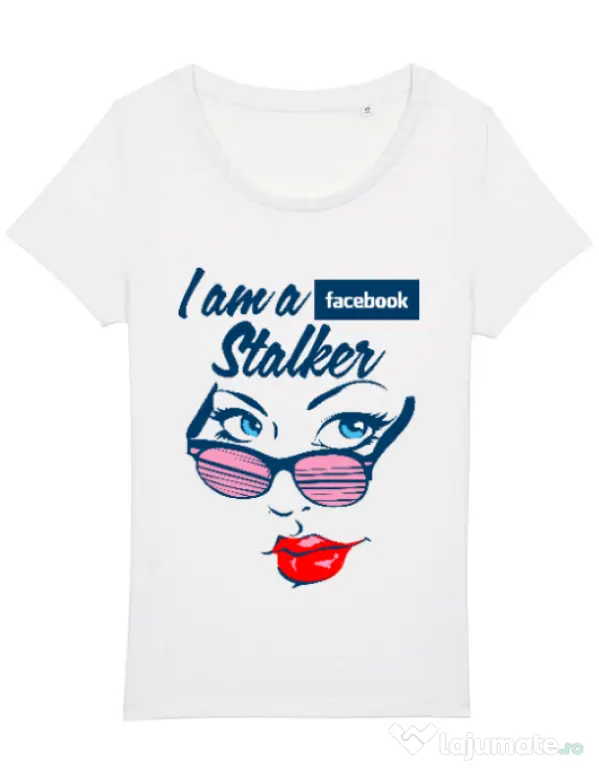 Tricou STANLEY STELLA dama Facebook stalker Alb