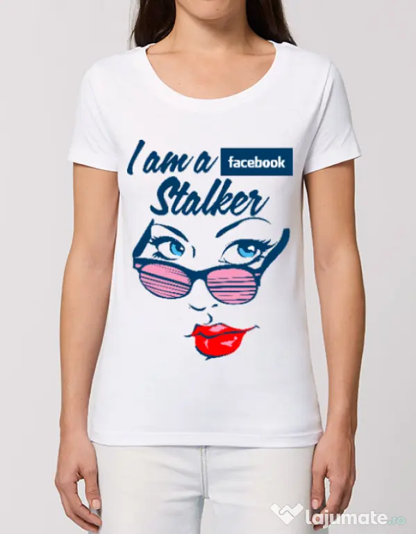 Tricou STANLEY STELLA dama Facebook stalker Alb