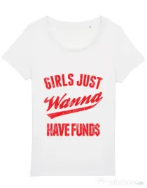Tricou STANLEY STELLA dama Girls wanna have funds Alb