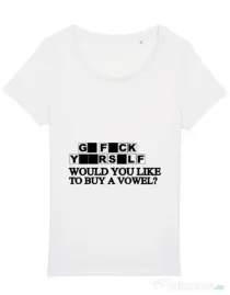 Tricou STANLEY STELLA dama Go fuck yourself Alb