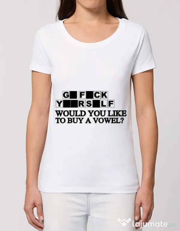 Tricou STANLEY STELLA dama Go fuck yourself Alb