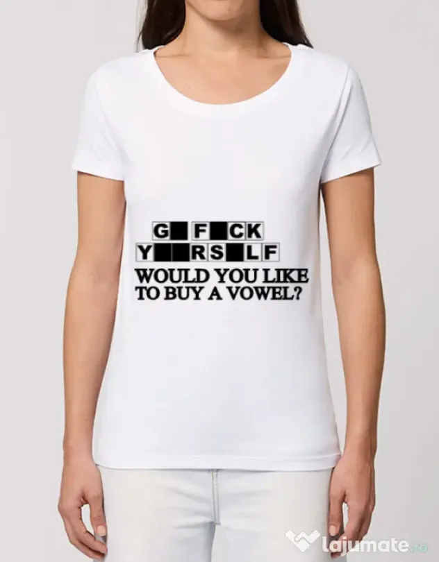 Tricou STANLEY STELLA dama Go fuck yourself Alb
