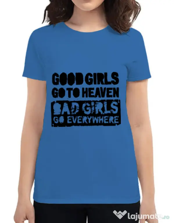Tricou ADLER dama Good girls Albastru azuriu