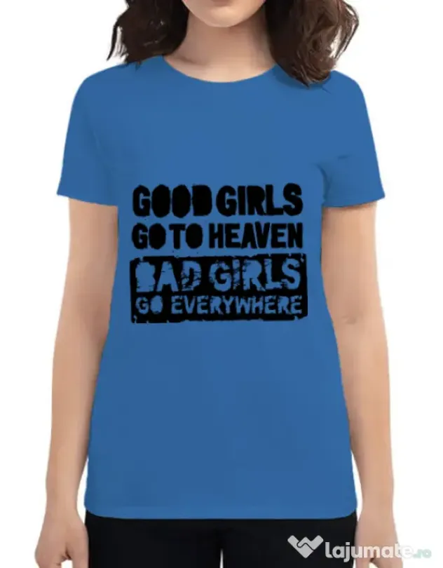 Tricou ADLER dama Good girls Albastru azuriu