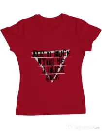 Tricou ADLER dama I fuck back Rosu