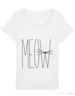 Tricou STANLEY STELLA dama I am a cat Alb