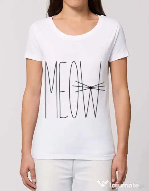 Tricou STANLEY STELLA dama I am a cat Alb