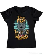 Tricou ADLER dama I am a freak Negru
