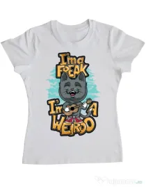 Tricou ADLER dama I am a freak Alb