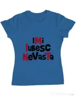 Tricou ADLER dama Imi iubesc nevasta Albastru azuriu