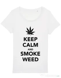 Tricou STANLEY STELLA dama Smoke weed Alb