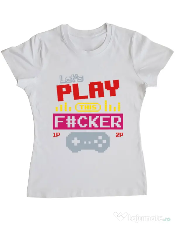 Tricou ADLER dama Lets play this Alb