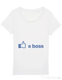 Tricou STANLEY STELLA dama Like a boss Facebook Alb