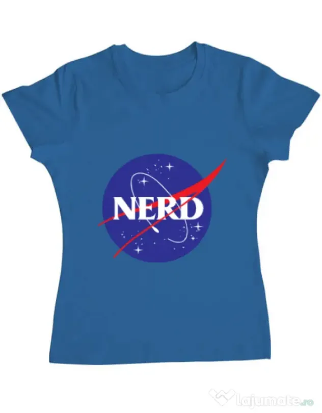 Tricou ADLER dama Nerd Albastru azuriu