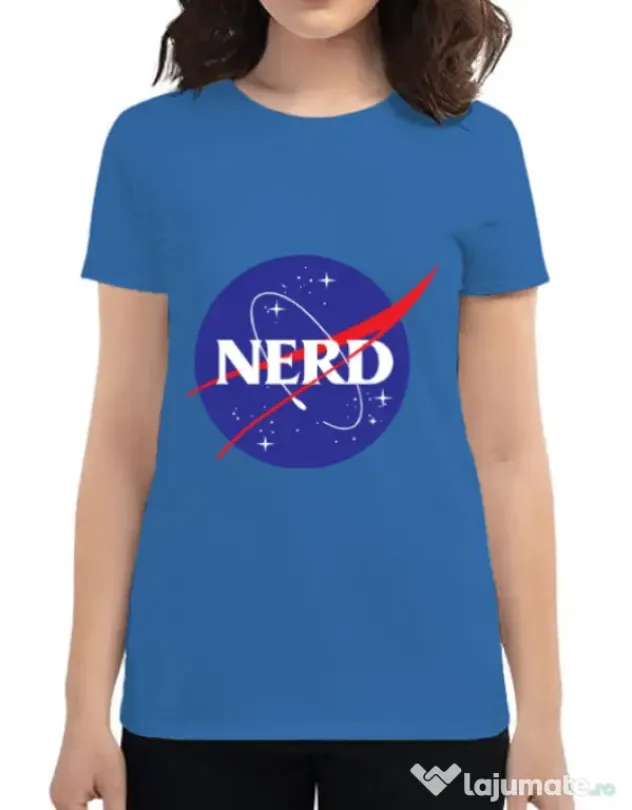 Tricou ADLER dama Nerd Albastru azuriu