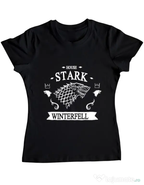 Tricou ADLER dama House Stark Negru
