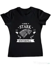 Tricou ADLER dama House Stark Negru