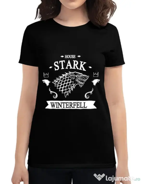 Tricou ADLER dama House Stark Negru