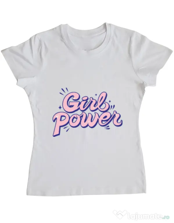 Tricou ADLER dama Girl power Alb