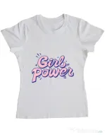 Tricou ADLER dama Girl power Alb
