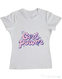 Tricou ADLER dama Girl power Alb