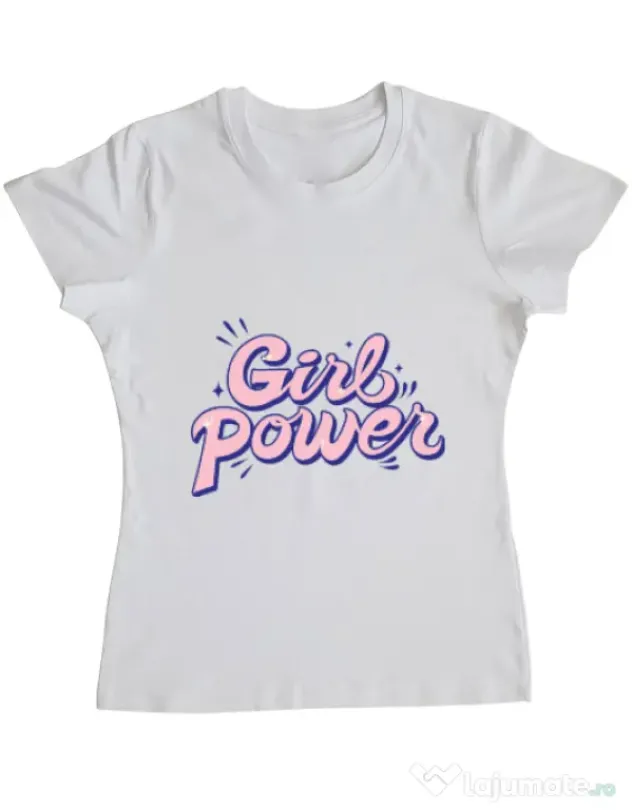 Tricou ADLER dama Girl power Alb