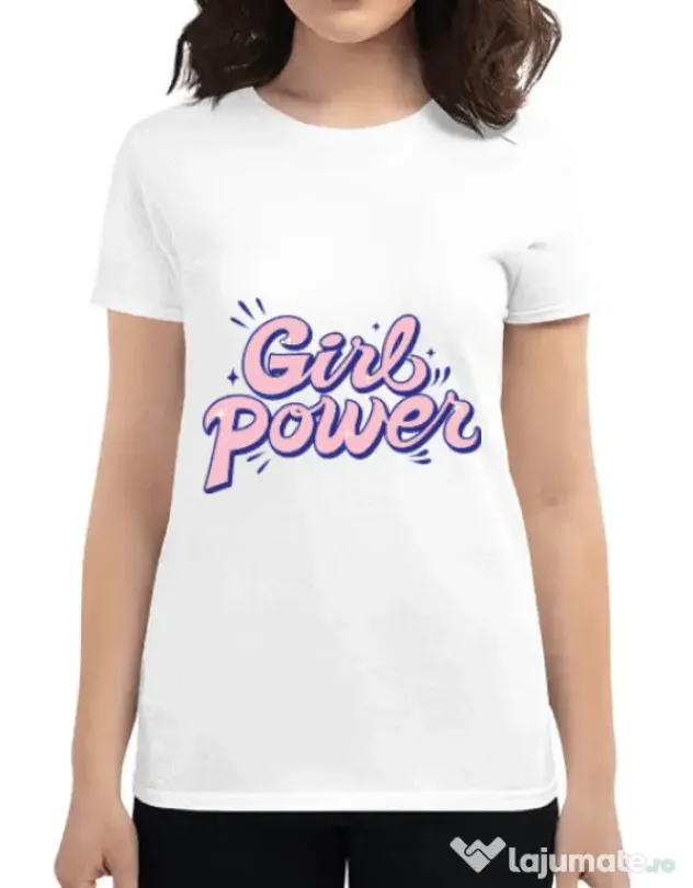Tricou ADLER dama Girl power Alb