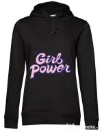 Hoodie dama cu gluga Girl power Negru
