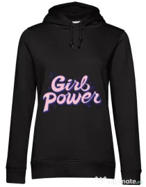 Hoodie dama cu gluga Girl power Negru
