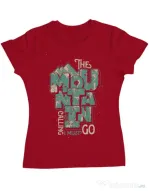 Tricou ADLER dama The mountain is calling, I must go! Rosu