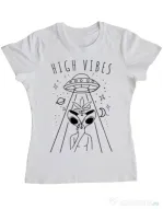 Tricou ADLER dama High vibes Alb